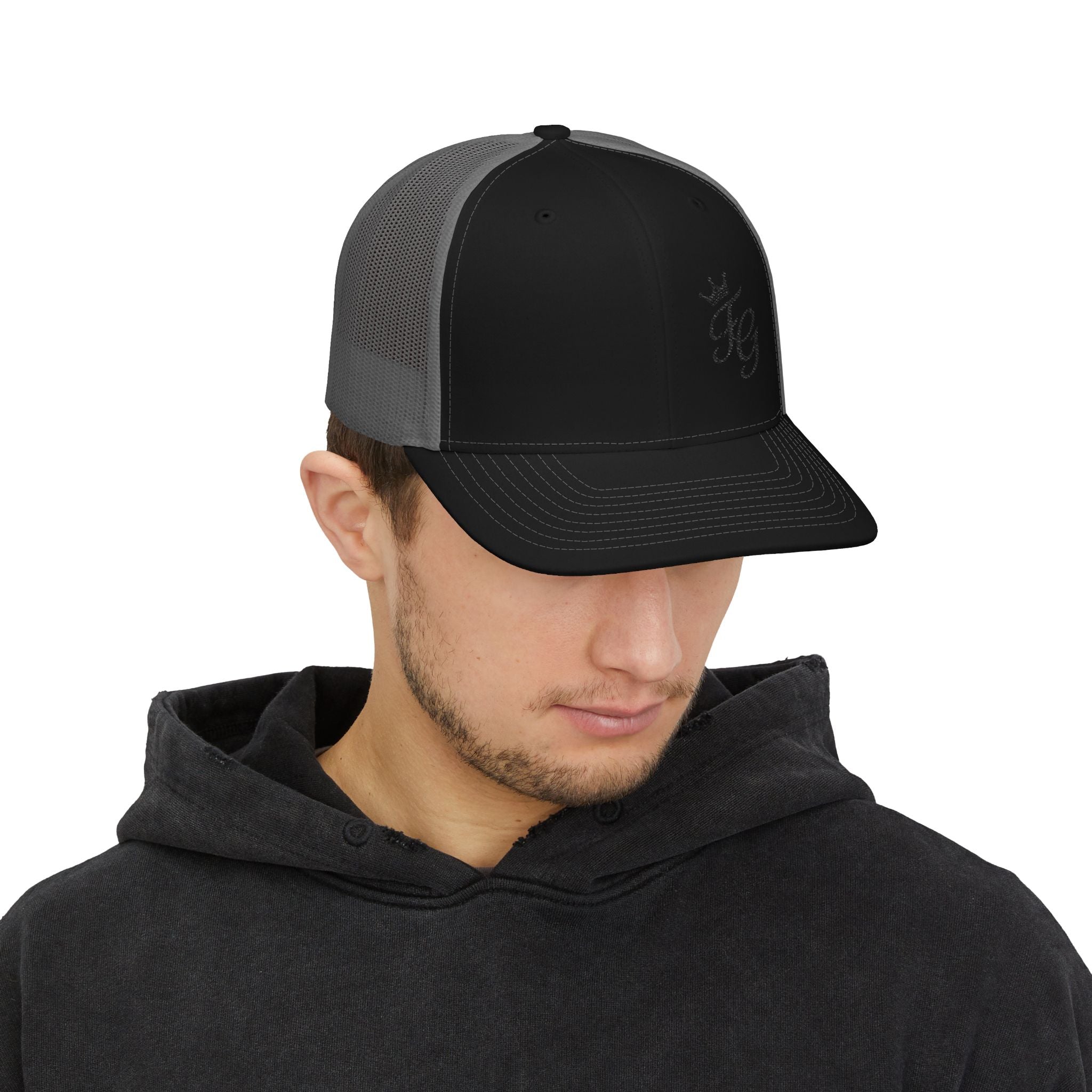 Embroidered Crown 'KG' Snapback Trucker Cap