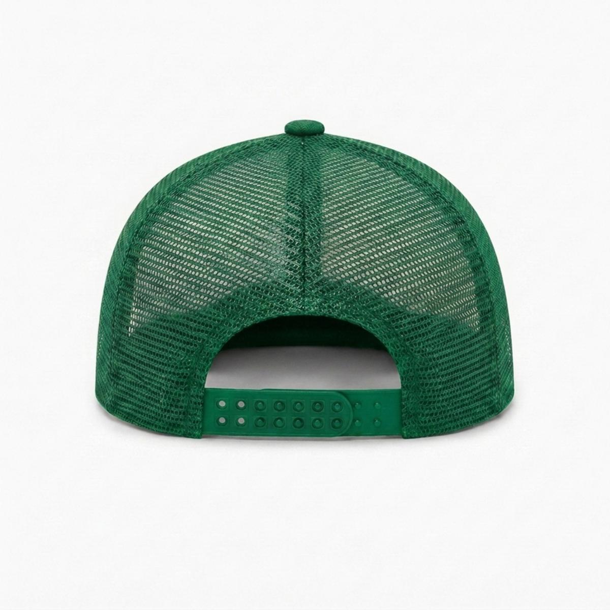 Embroidery Flat-Brim Mesh Cap