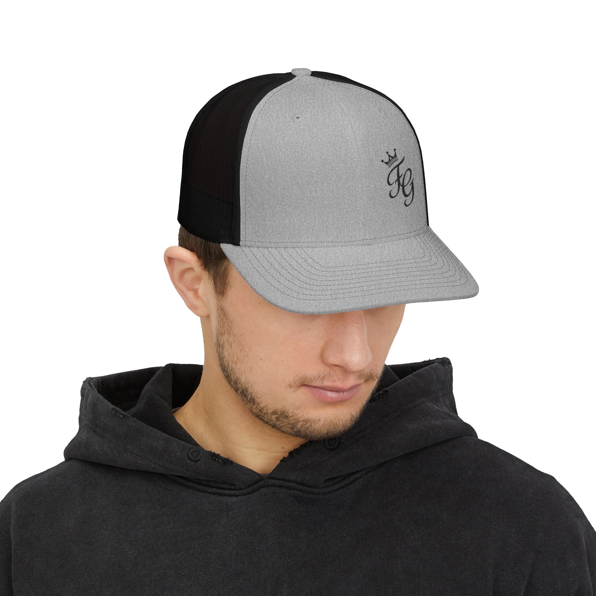 Embroidered Crown 'KG' Snapback Trucker Cap