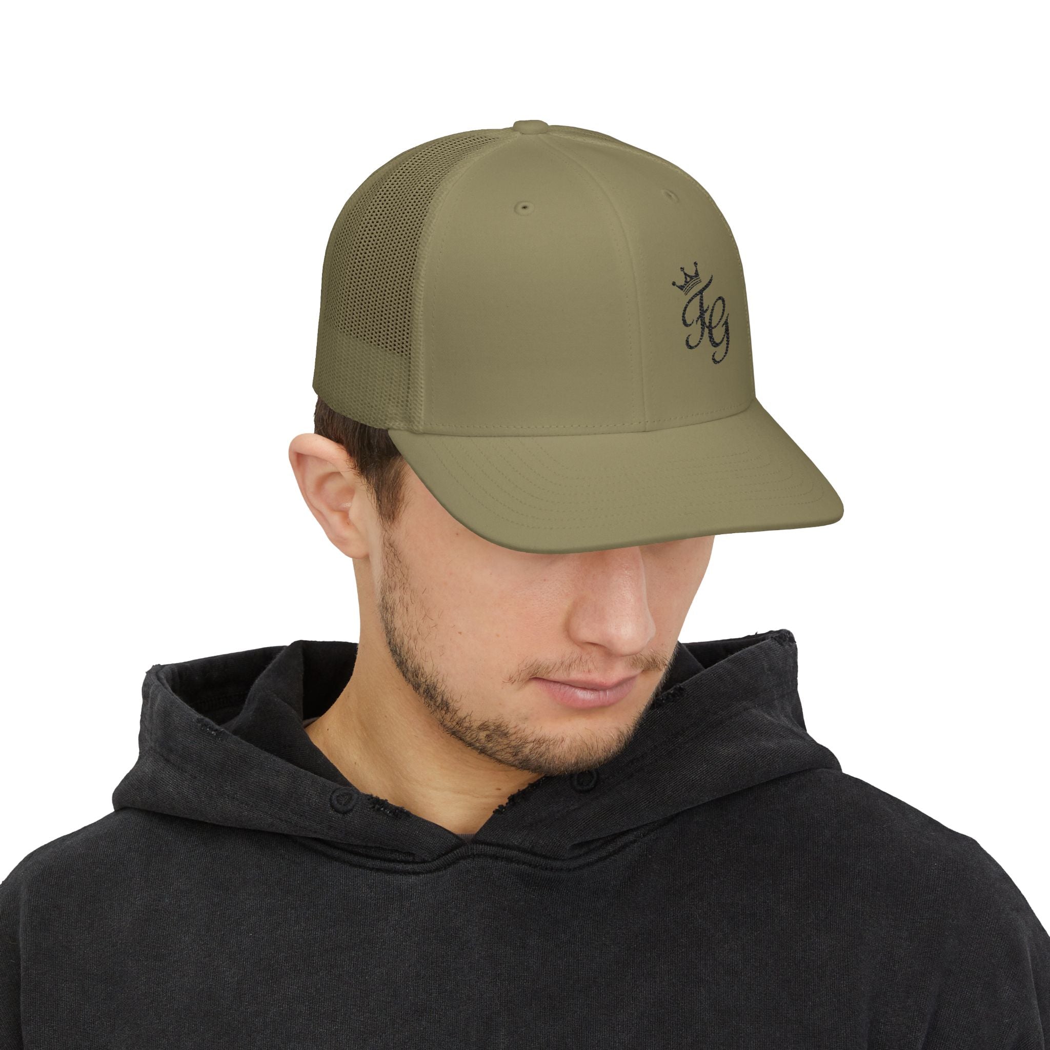 Embroidered Crown 'KG' Snapback Trucker Cap