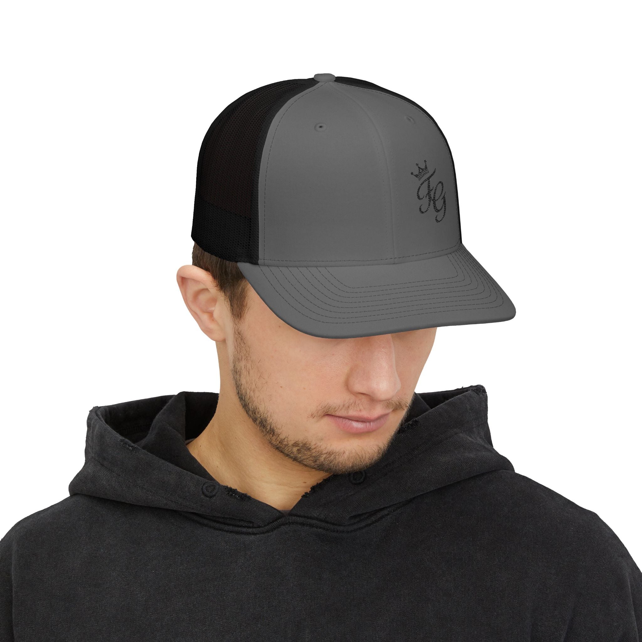 Embroidered Crown 'KG' Snapback Trucker Cap