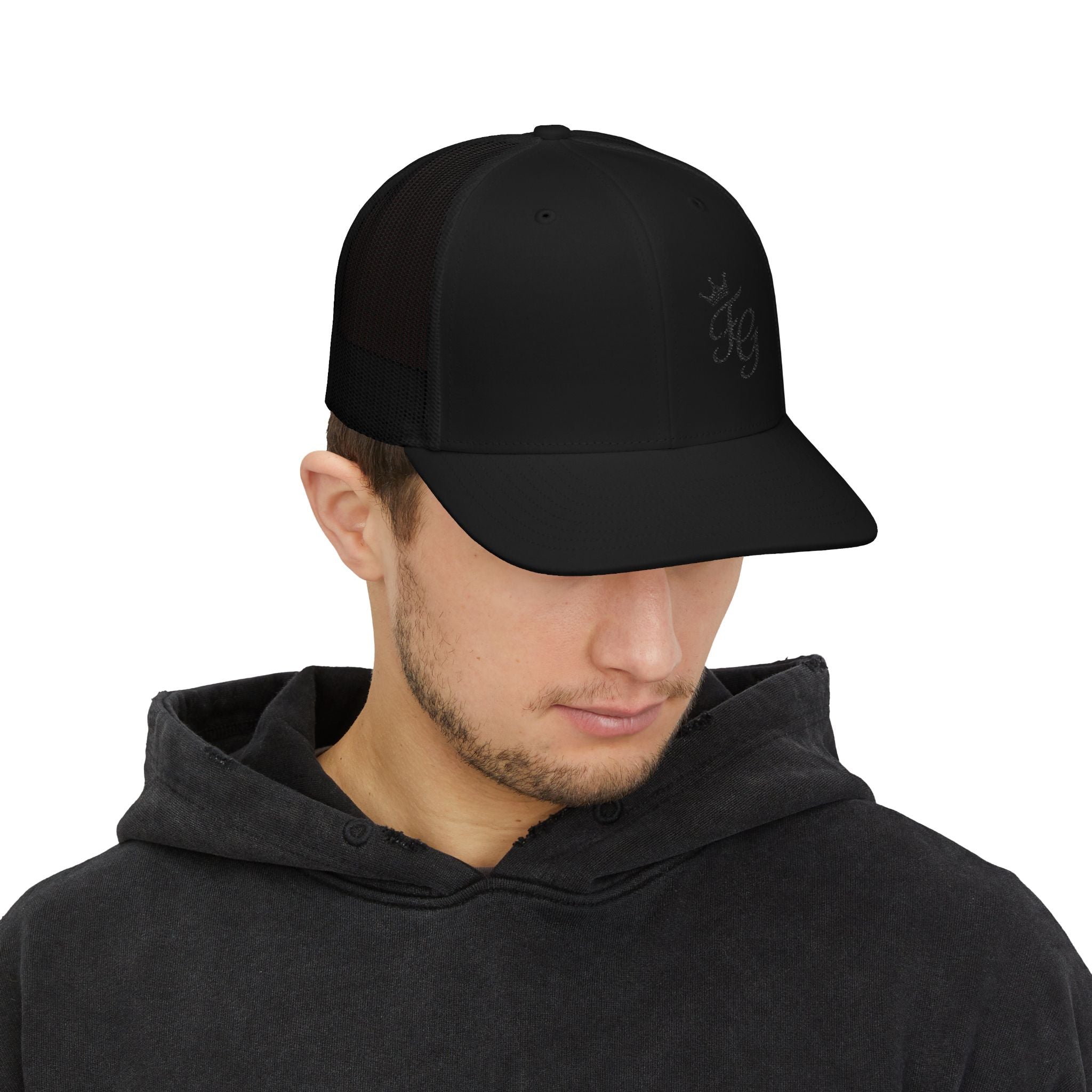 Embroidered Crown 'KG' Snapback Trucker Cap