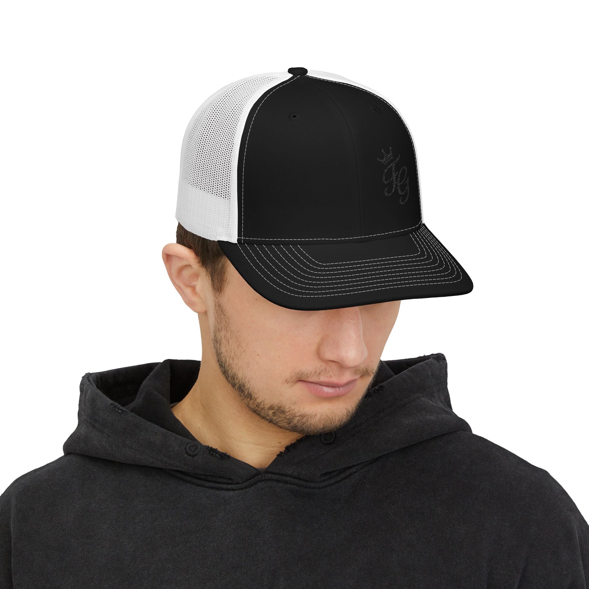 Embroidered Crown 'KG' Snapback Trucker Cap