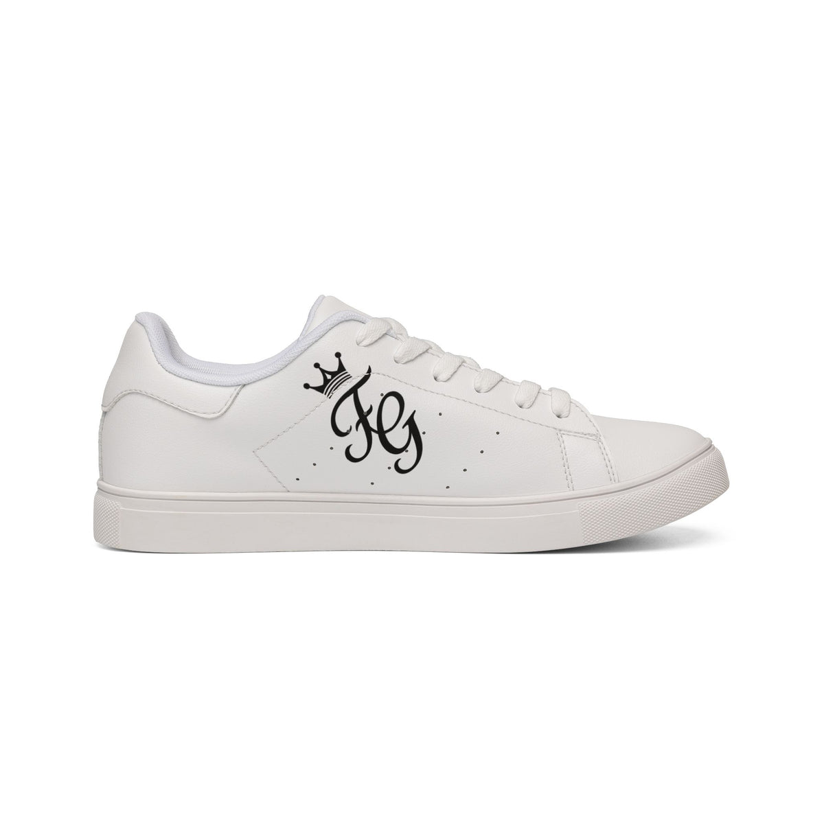 Leather Sneakers — Monogram Grey Pattern Low-Top Trainers